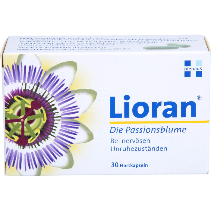 Lioran die Passionsblume Hartkapsseln bei nervösen Unruhezuständen, 30 pcs. Capsules