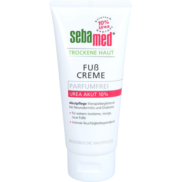 sebamed parfümfreie Fußcreme Urea 10% für trockene Haut, 100 ml Crème