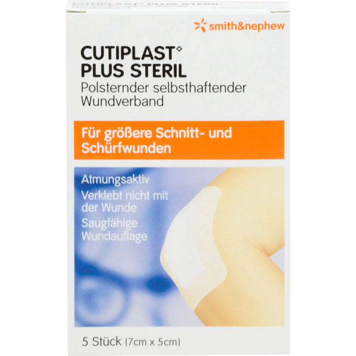 CUTIPLAST Plus steril Wundverband 7 cm x 5 cm, 5 St. Wundauflagen