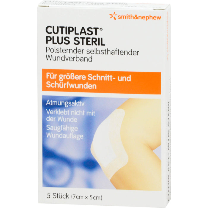 CUTIPLAST Plus steril Wundverband 7 cm x 5 cm, 5 pcs. Wound dressings