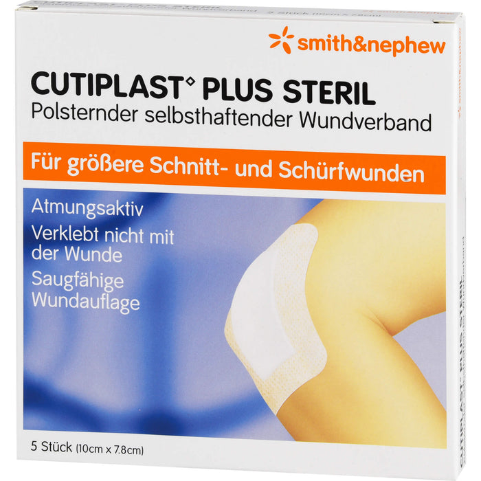 Cutiplast Plus steril Wundverband 10 cm x 7.8 cm, 5 pcs. Wound dressings