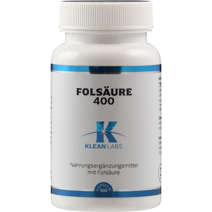 Folsäure 400 mcg KLEAN LABS, 100 St KAP