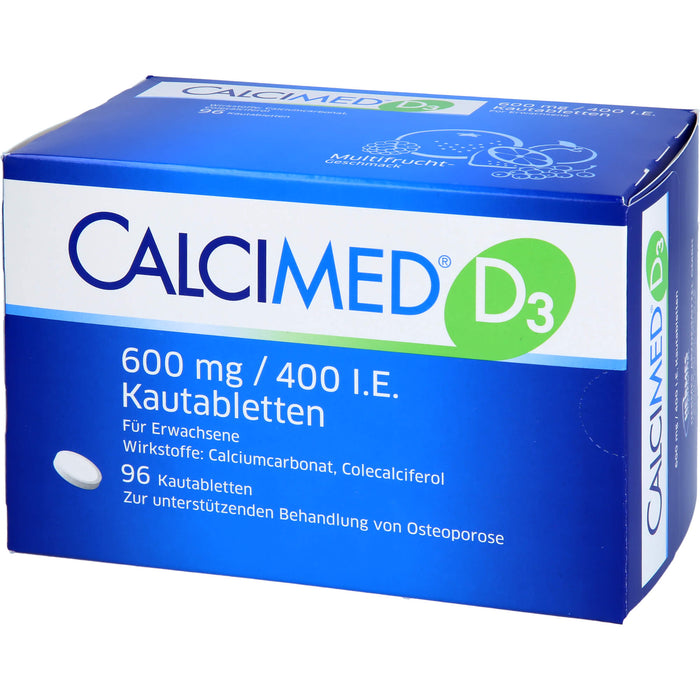 CALCIMED D3 600 mg/ 400 I.E. Kautabletten bei Osteoporose, 96 pcs. Tablets