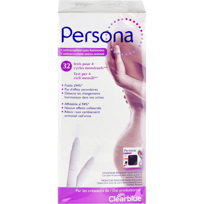 Persona hormonfreie Verhütung Teststäbchen für 4 Monatszyklen, 32 pcs. Test strips