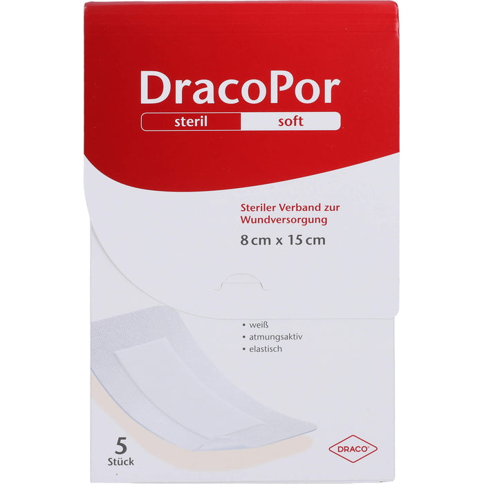 Dracopor Wundverband 15 cm x 8 cm steril, 5 pc Pansements