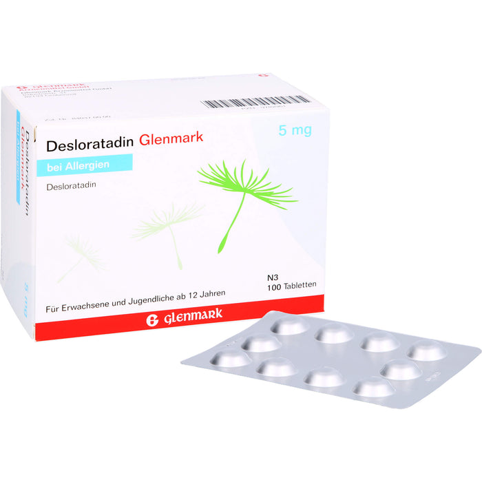 Desloratadin Glenmark 5 mg Tabletten bei Allergien, 100 pc Tablettes