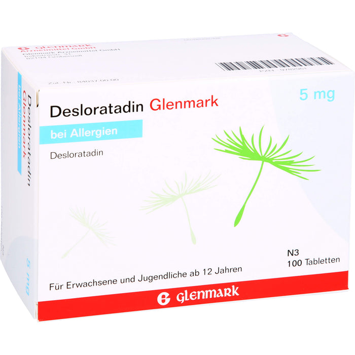 Desloratadin Glenmark 5 mg Tabletten bei Allergien, 100 pc Tablettes