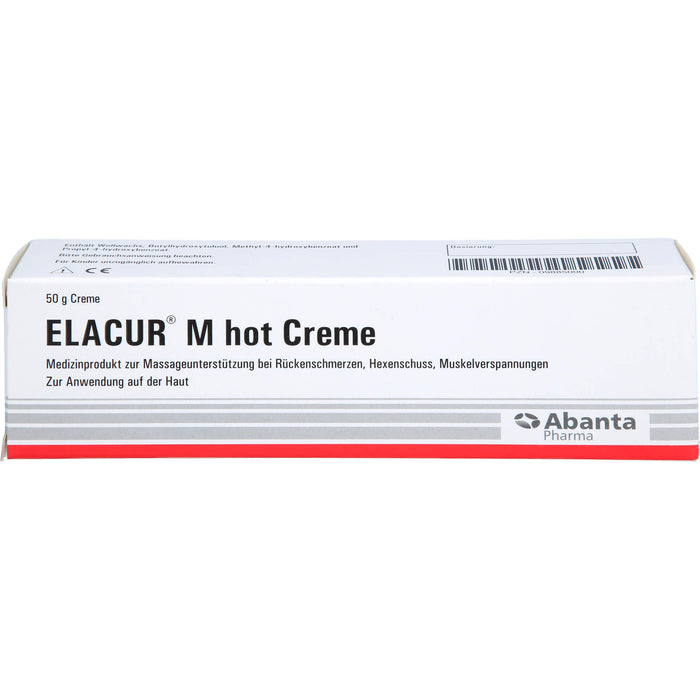 Elacur M Hot Creme bei Rückenschmerzen, Hexenschuss, Muskelverspannungen, 50 g Crème