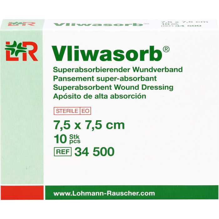 Vliwasorb superabsorbierend.Wundverband10x10cm ste, 10 St KOM