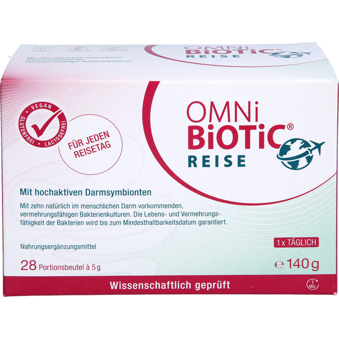 OMNi-BiOTiC Reise mit aktiven und vermehrungsfähigen Darmsymbionten für Reisen, 28 pc Sachets