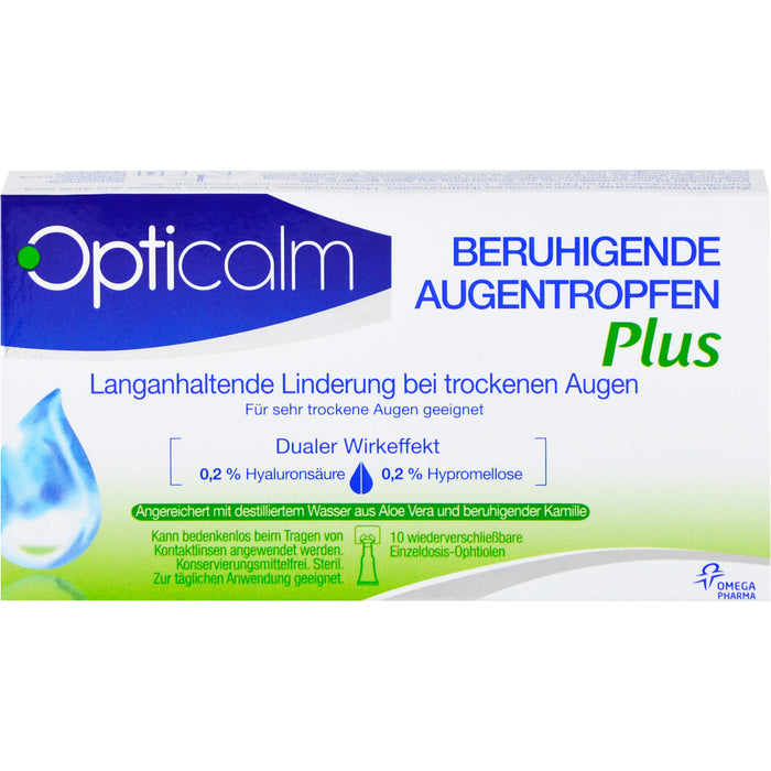 Opticalm Beruhigende Augentropfen Plus, 10 pcs. Single-dose pipettes