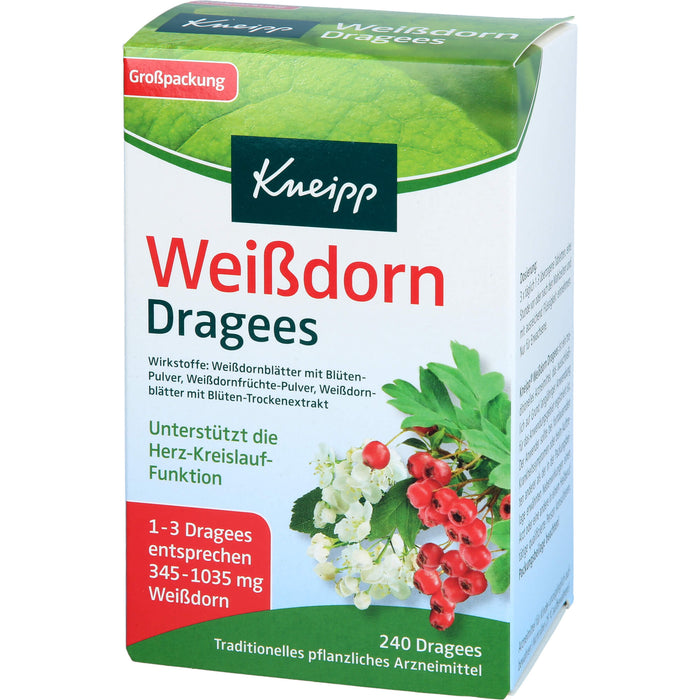 Kneipp Weißdorn Dragees unterstützt die Herz-Kreislauf-Funktion, 240 pc Tablettes