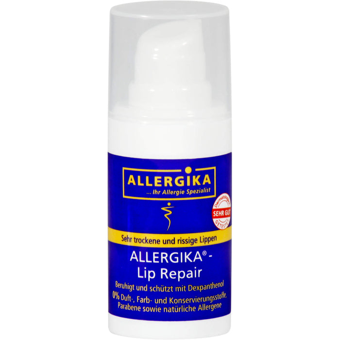 ALLERGIKA Lip Repair beruhigt und schützt mit Dexpanthenol für sehr trockene und rissige Lippen, 15 ml Cream