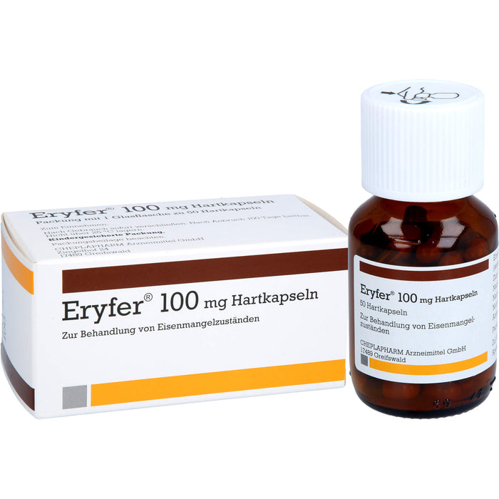 Eryfer 100 mg Hartkapseln bei Eisenmangelzuständen, 50 pcs. Capsules