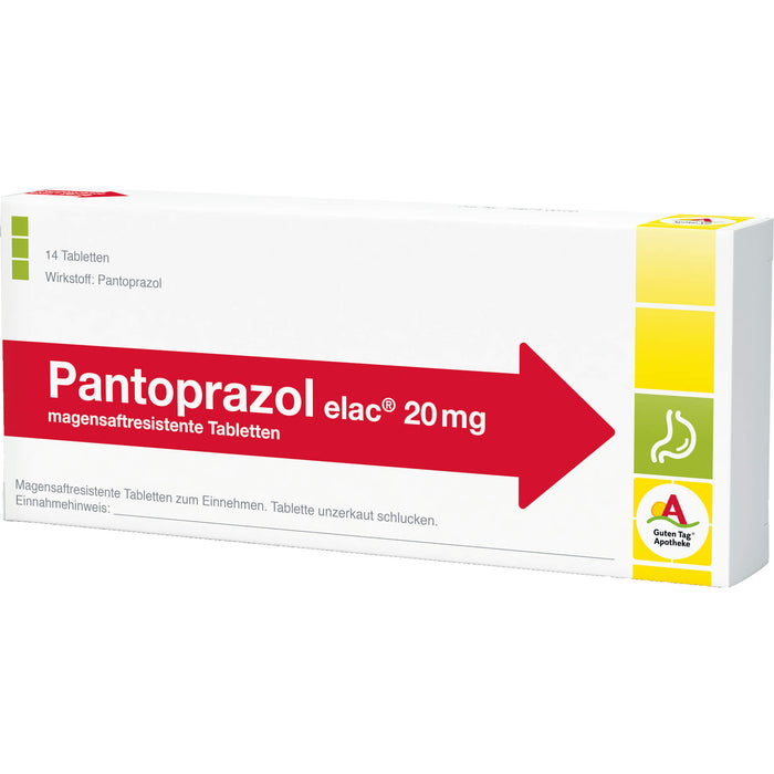 Pantoprazol elac 20 mg Tabletten bei Sodbrennen, 14 St. Tabletten