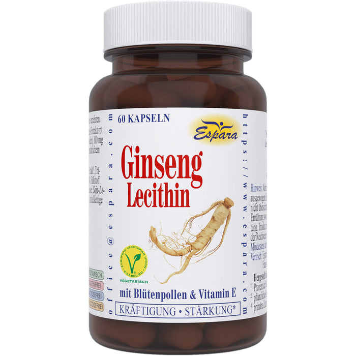 Espara Ginseng-Lecithin mit Blütenpollen und Vitamin E Kapseln, 60 pcs. Capsules