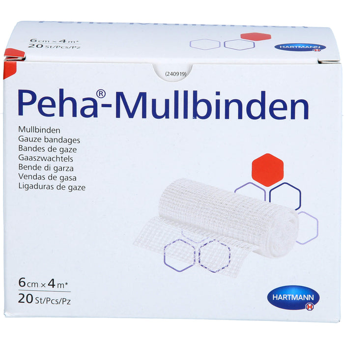 Peha-Mullbinden 6 cm x 4 m, 20 pcs. Bandage