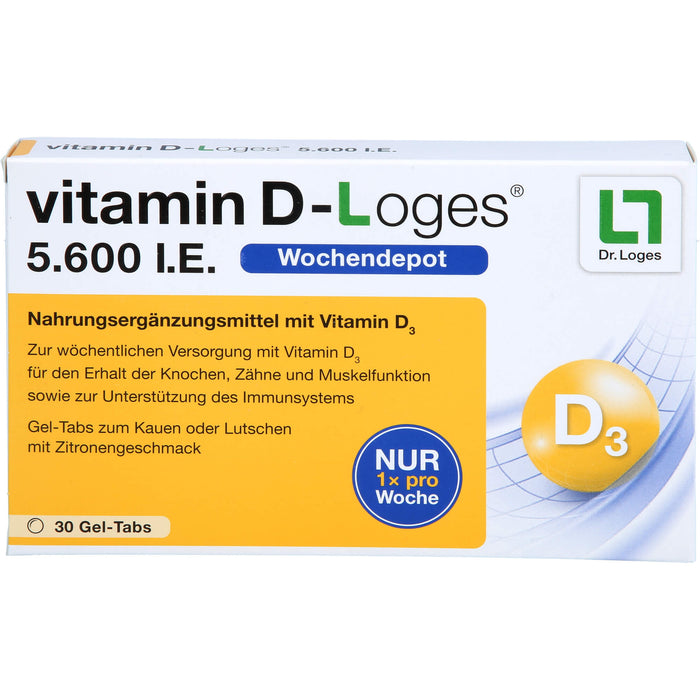 vitamin D-Loges 5.600 I.E. Gel-Tabs, 30 pcs. Tablets