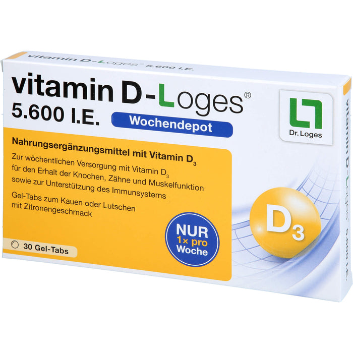 vitamin D-Loges 5.600 I.E. Gel-Tabs, 30 pcs. Tablets