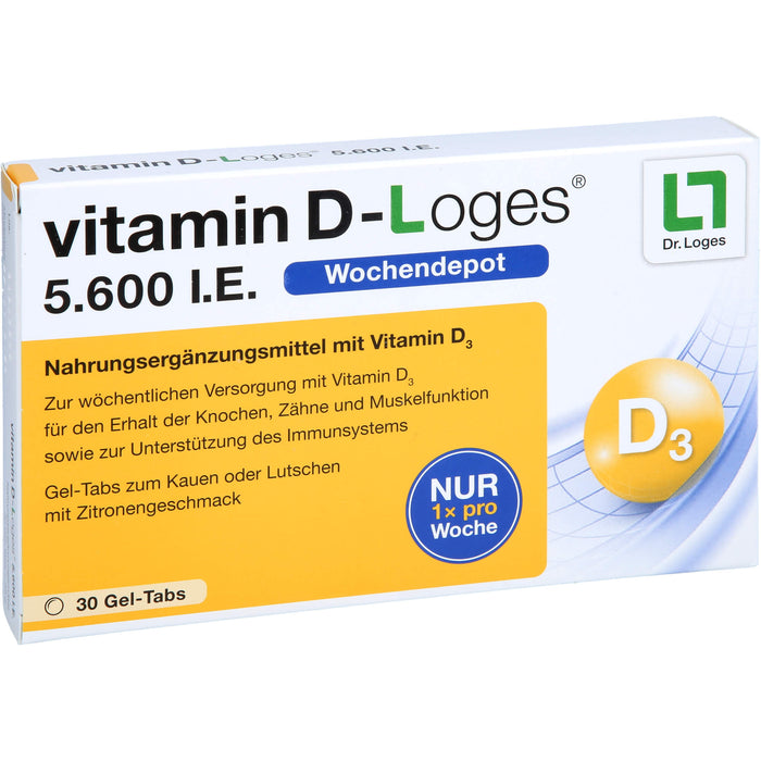 vitamin D-Loges 5.600 I.E. Gel-Tabs, 30 pcs. Tablets