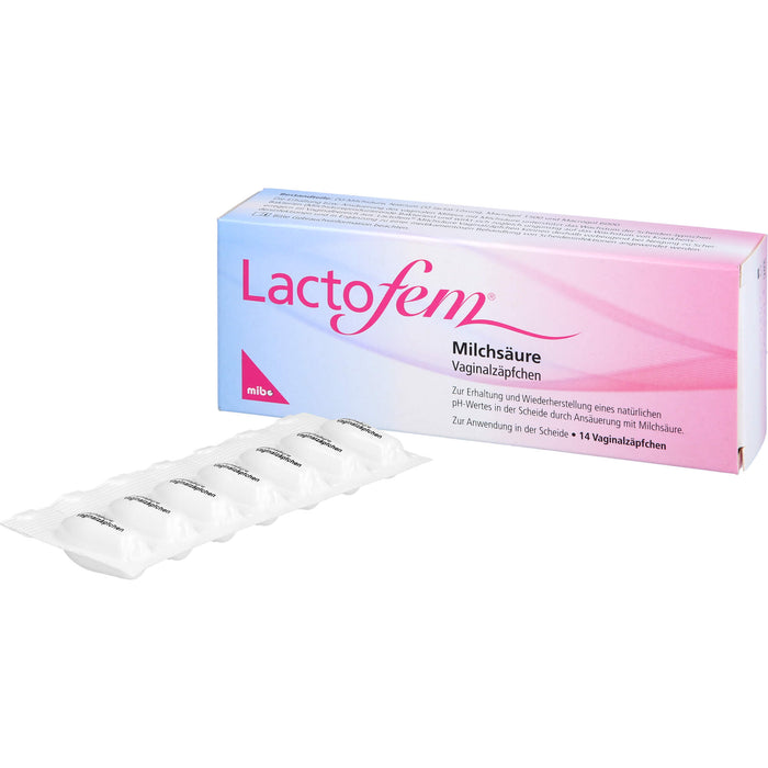 Lactofem Milchsäure Vaginalzäpfchen, 14 pc Suppositoires