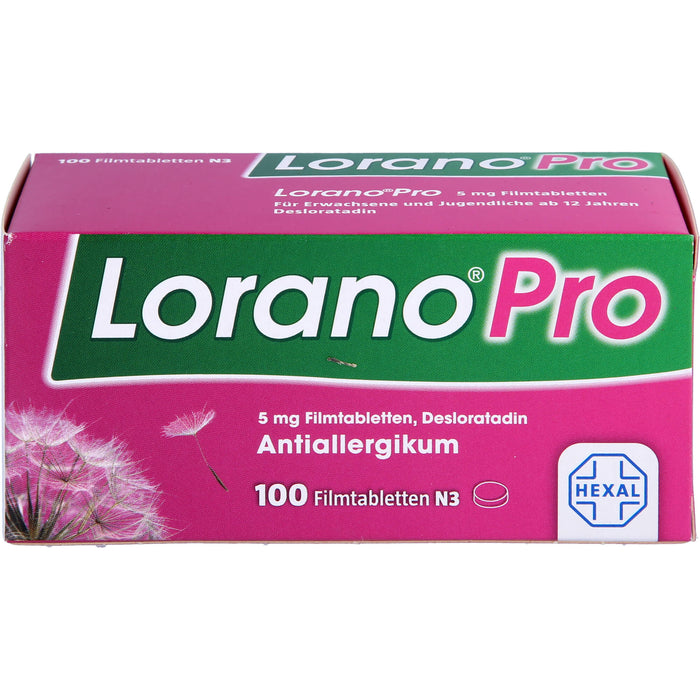 Lorano Pro 5 mg Filmtabletten Antiallergikum, 100 St. Tabletten