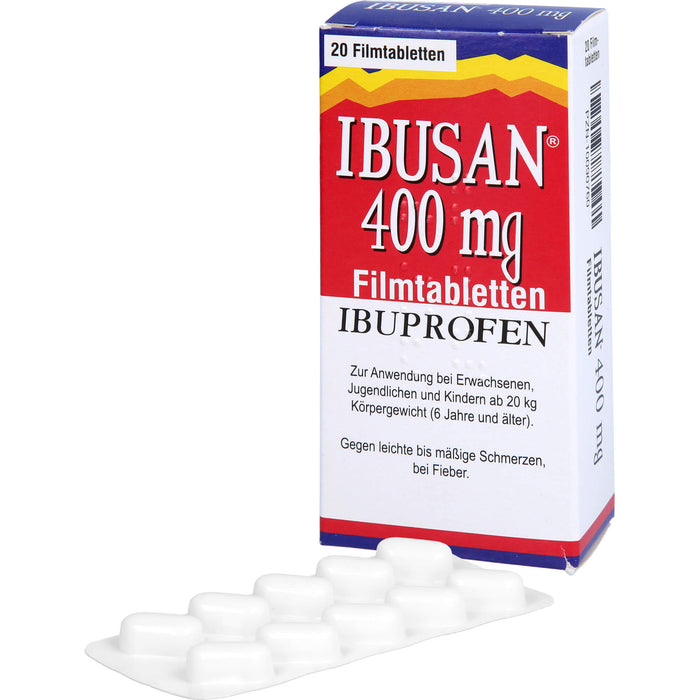 Ibusan 400 mg Filmtabletten bei Schmerzen und Fieber, 20 pc Tablettes