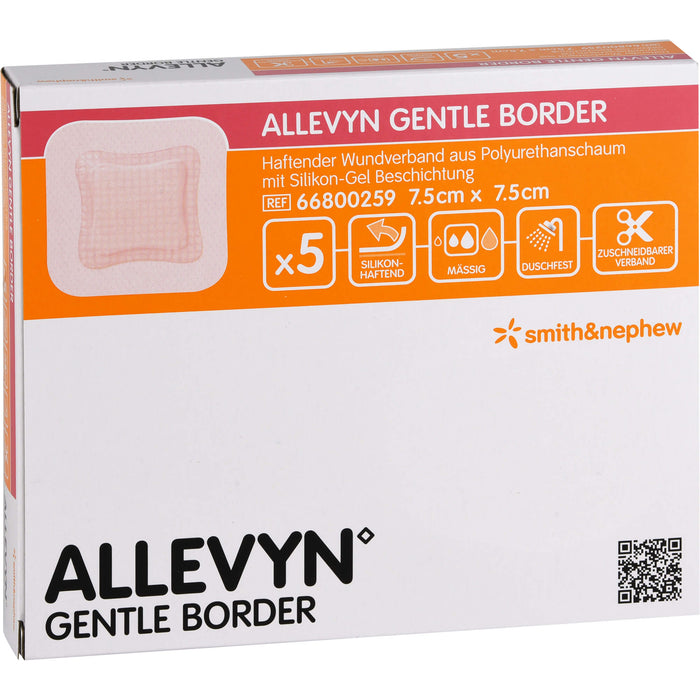 Allevyn Gentle Border 7,5cmx7,5cm, 5 St VER