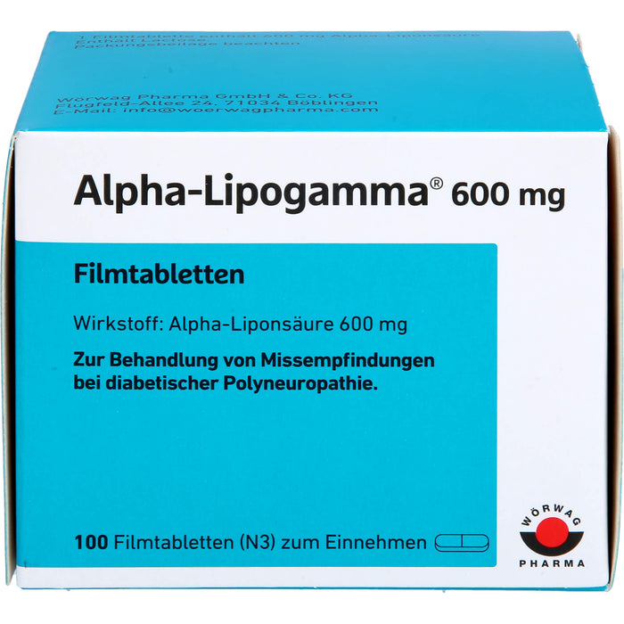 Alpha-Lipogamma 600 mg Filmtabletten, 100 pc Tablettes