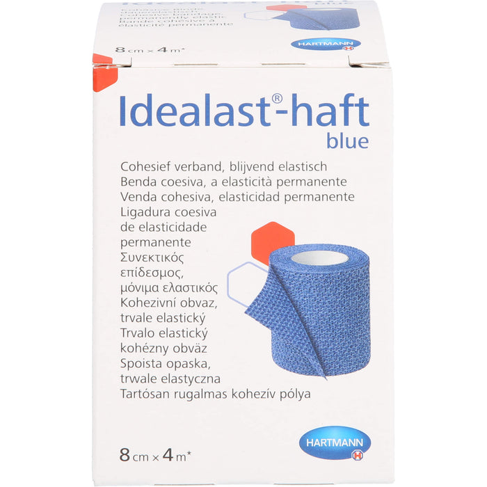 Idealast-haft color Binde 8cmx4m blau, 1 pc Bandage