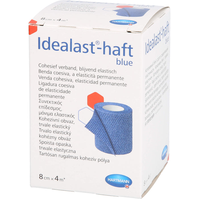 Idealast-haft color Binde 8cmx4m blau, 1 pcs. Bandage