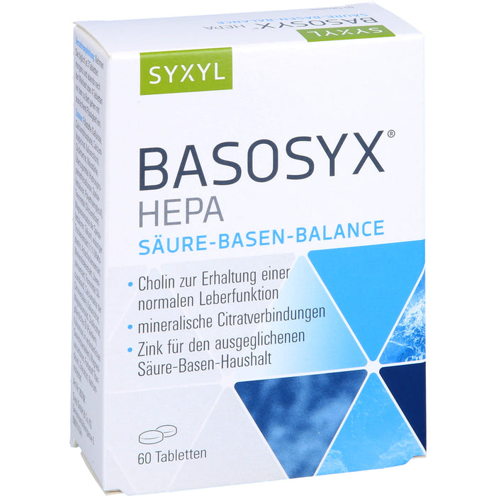 SYXYL BASOSYX Hepa Säure-Basen-Balance Tabletten, 60 pcs. Tablets