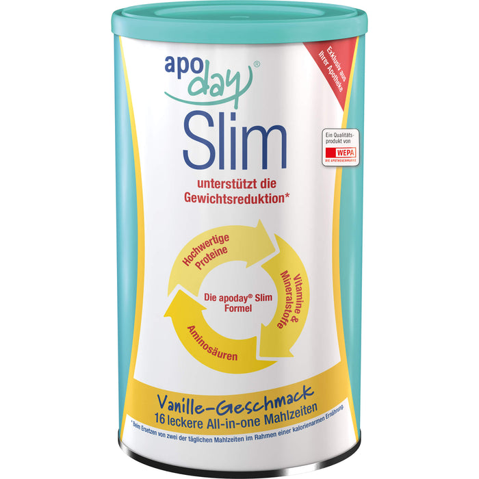 apoday Slim Pulver mit Vanillegeschmack unterstützt die Gewichtsreduktion, 450 g Powder