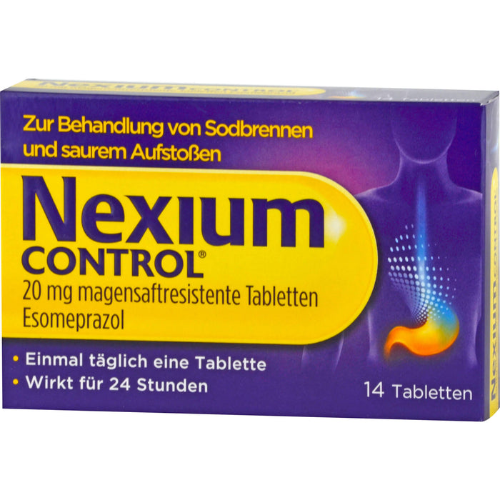 Nexium Control 20 mg Tabletten bei Sodbrennen, 14 pc Tablettes