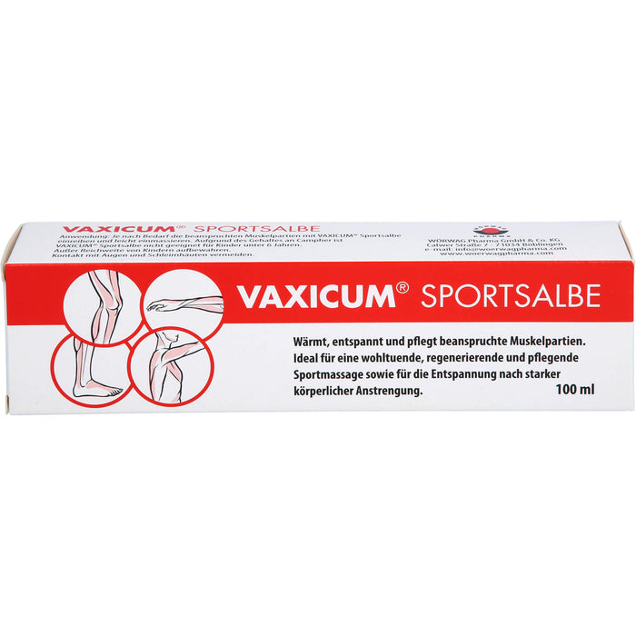 VAXICUM Sportsalbe wärmt, entspannt und pflegt beanspruchte Muskelpartien, 100 ml Salbe