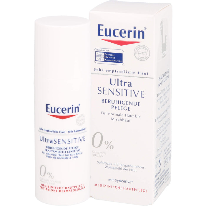 Eucerin UltraSensitive beruhigende Pflege für normale bis Mischhaut, 50 ml Cream