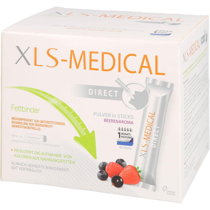 XLS-MEDICAL Fettbinder direkt Sticks mit angenehmem Beerengeschmack, 90 pc Sachets