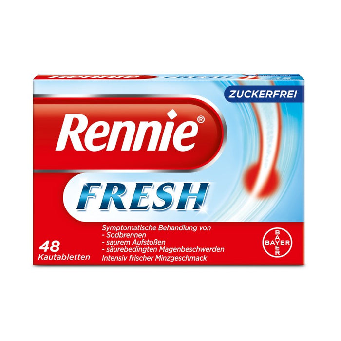 Rennie fresh Kautabletten zuckerfrei Minzgeschmack, 48 pcs. Tablets