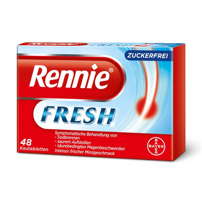 Rennie fresh Kautabletten zuckerfrei Minzgeschmack, 48 pcs. Tablets