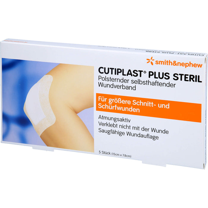 Cutiplast 15x7,8cm plus steril, 5 St. Wundauflagen