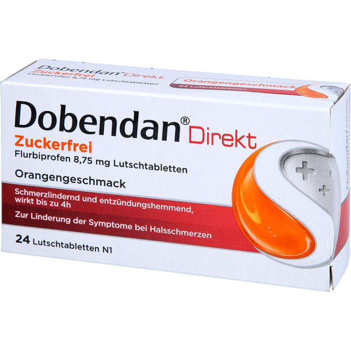 DOBENDAN Direkt Zuckerfrei Lutschtabletten bei starken Halsschmerzen & Schluckbeschwerden, 24 pcs. Tablets