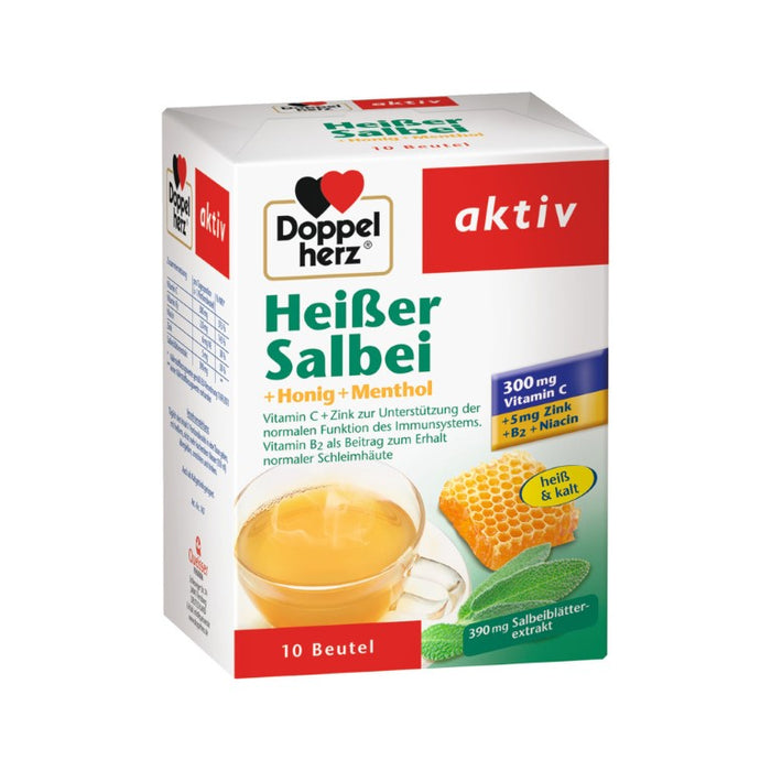 Doppelherz Heißer Salbei + Honig + Menthol Beutel, 10 pc Sachets