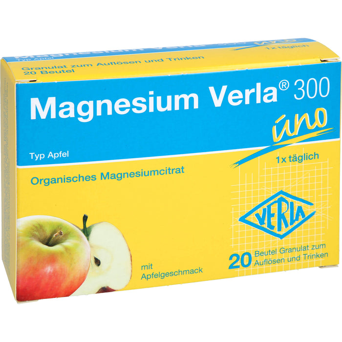 Magnesium Verla 300 uno Typ Apfel Granulat, 20 pc Sachets