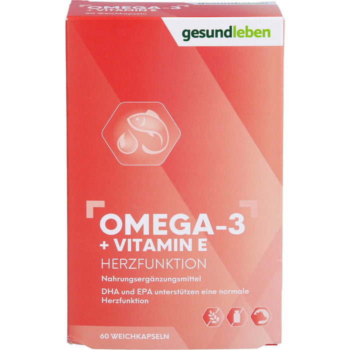 gesund leben Omega-3 Kapseln + Vitamin E, 60 St KAP