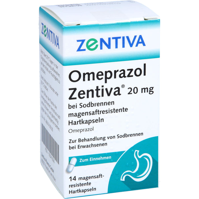 Omeprazol Zentiva 20 mg bei Sodbrennen magensaftresistente Hartkapseln, 14 St. Kapseln