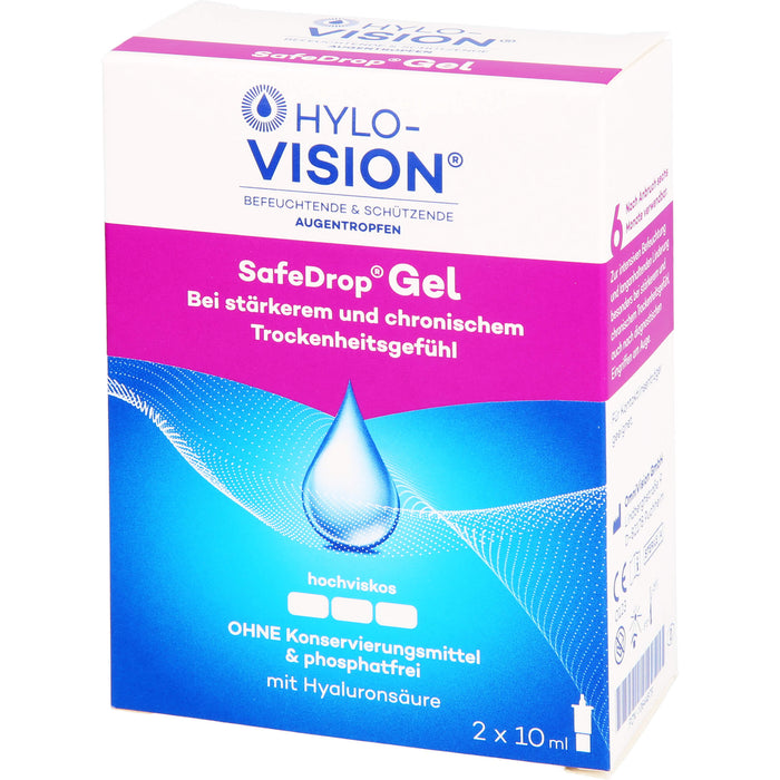 HYLO-VISION SafeDrop Gel Augentropfen, 20 ml Solution