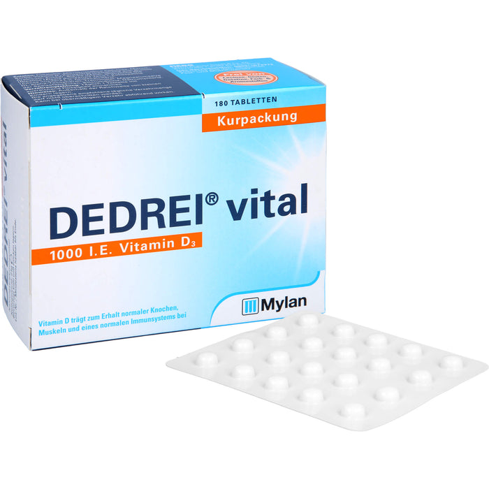 DEDREI vital 1.000 I.E. Vitamin D3 Tabletten Kurpackung, 180 St. Tabletten