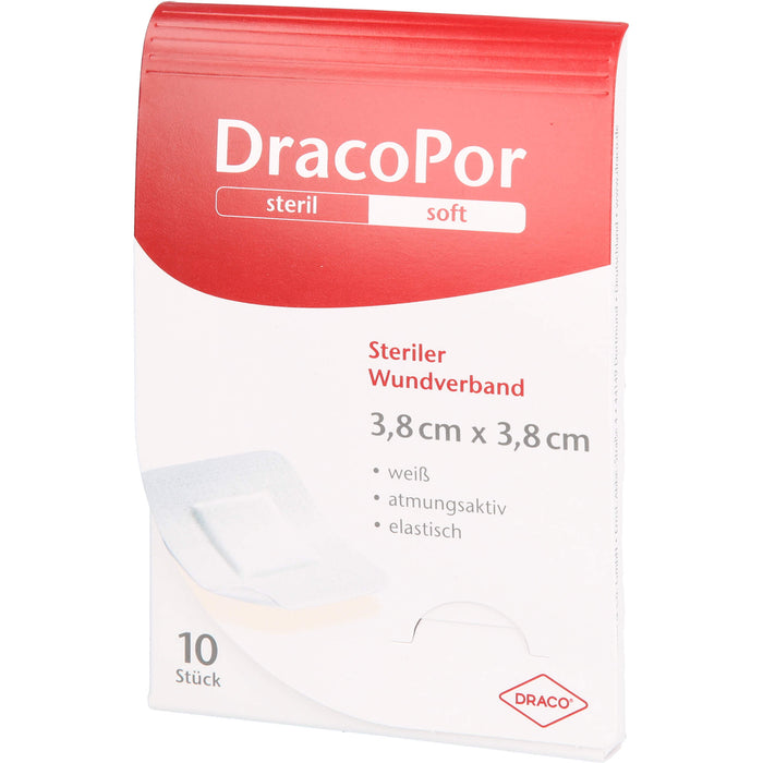 DRACOPOR Wundverband steril 3,8x3,8cm, 10 pcs. Patch