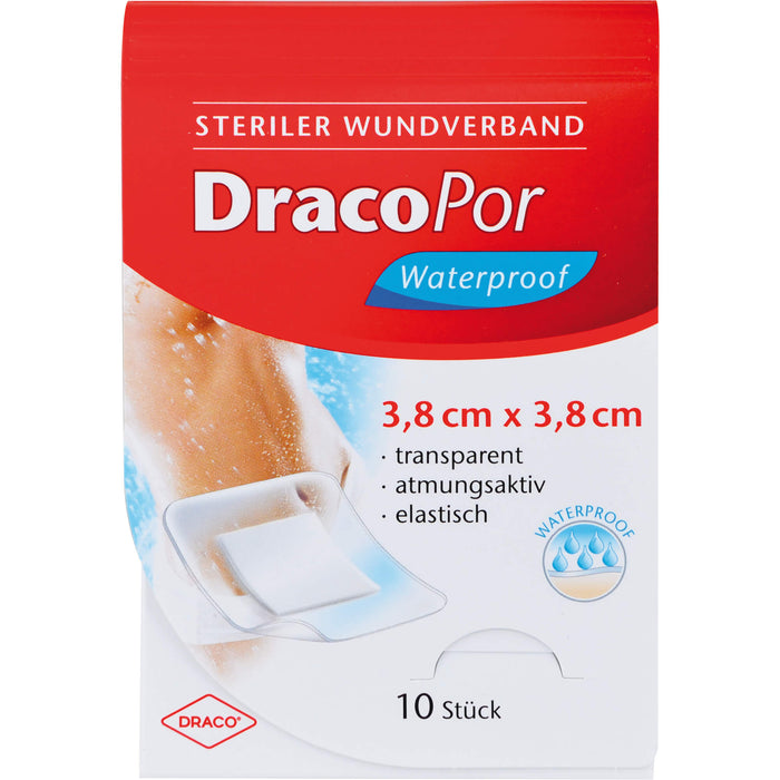 DRACOPOR waterproof Wundverband steril 3,8x3,8cm, 10 St. Pflaster