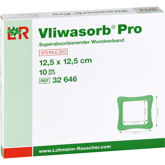 Vliwasorb Pro superabsorb. steril 12,5x12,5cm, 10 St KOM